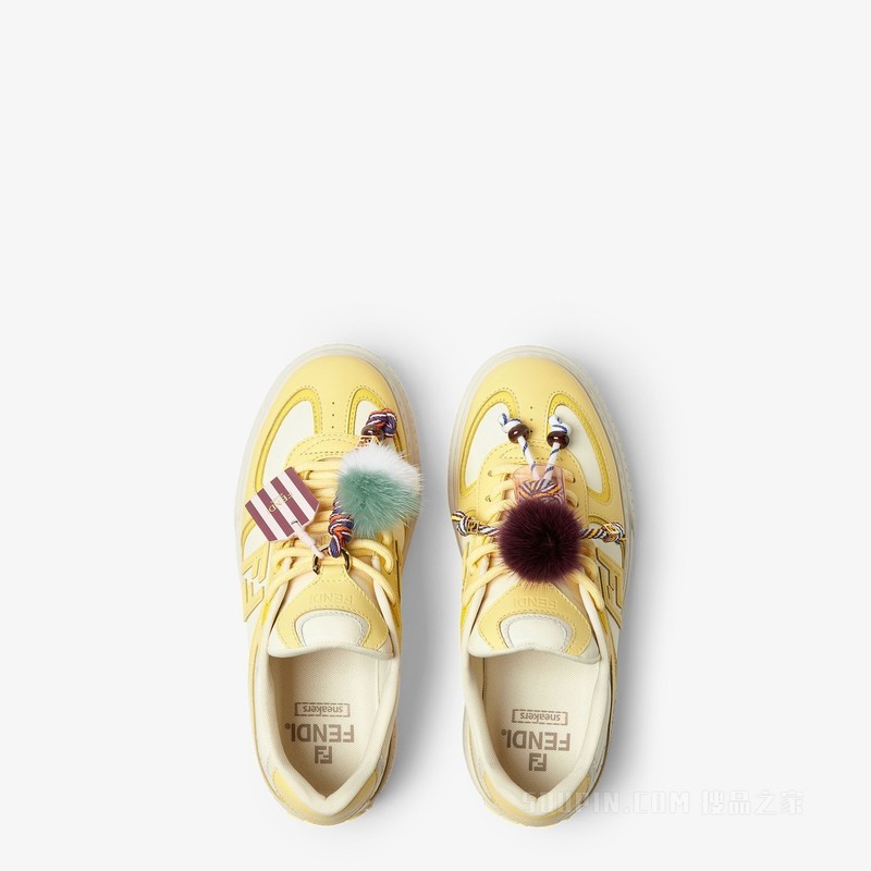 FENDI Match 黄色皮革挂饰厚底低帮鞋