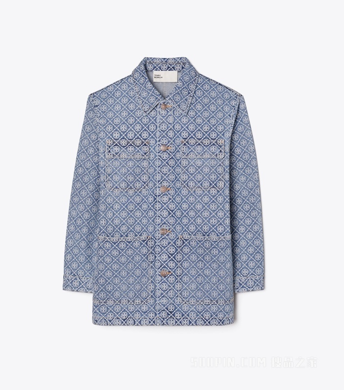 【新品】T Monogram 牛仔工装夹克 浅调复古水洗色