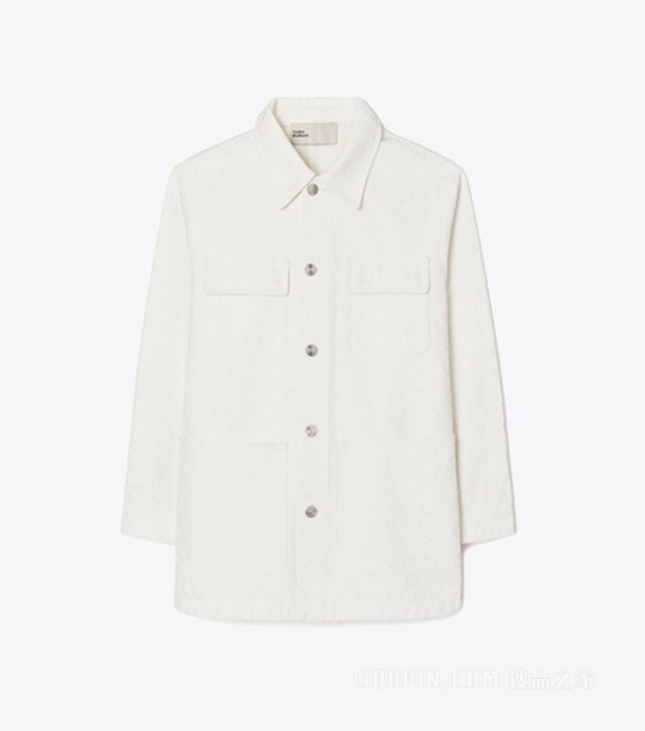 【新品】T Monogram 牛仔工装夹克 米白/白色 T Monogram