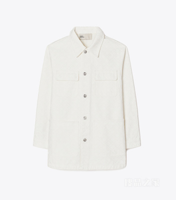 【新品】T Monogram 牛仔工装夹克 米白/白色 T Monogram