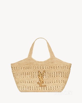 ICARE拉菲草中号手袋