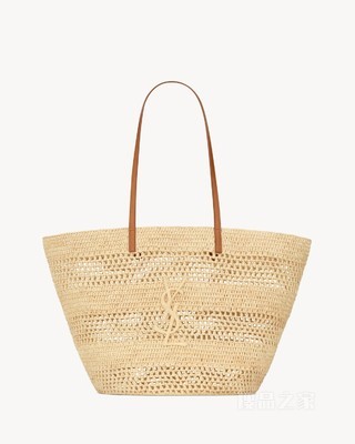PANIER拉菲草中号手袋