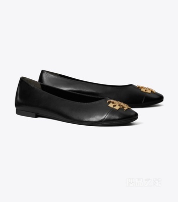 【新品】Charlie 芭蕾平底鞋 纯黑/金色