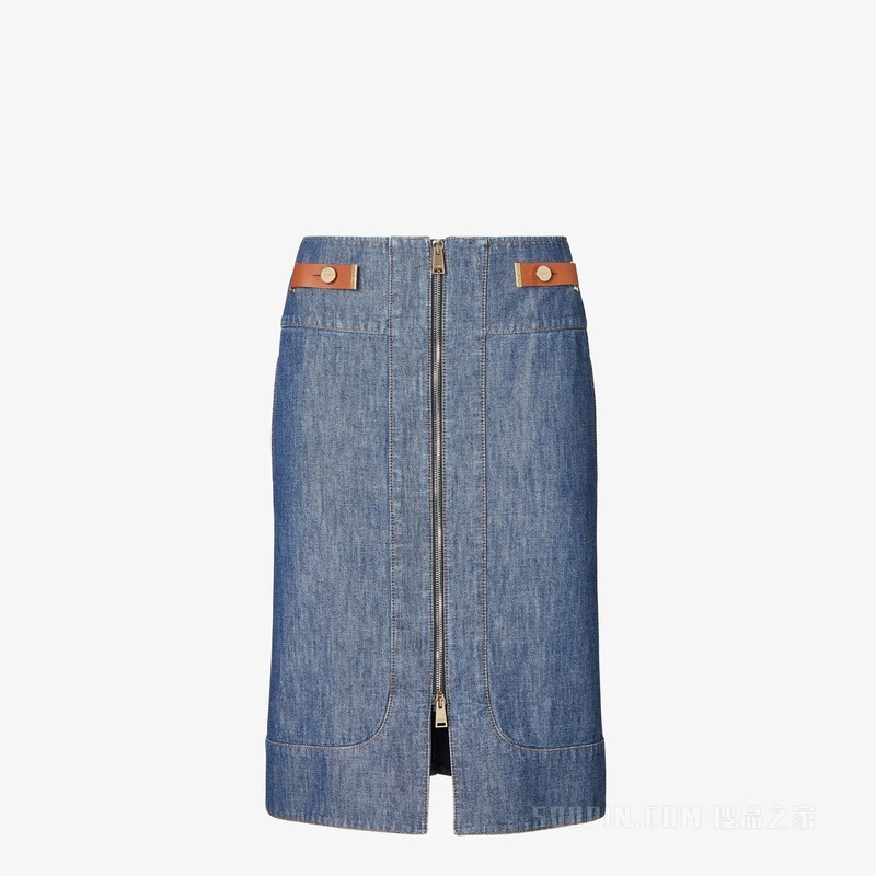 牛仔半身裙 海军蓝半身裙