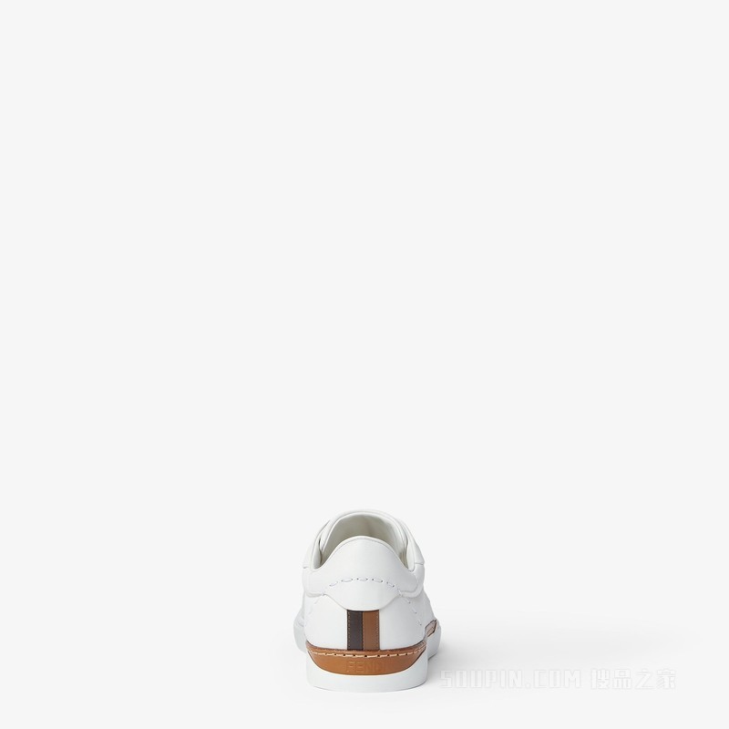 FENDI City运动鞋 白色皮革低帮鞋