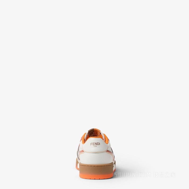 FENDI Match运动鞋 白色皮革低帮鞋