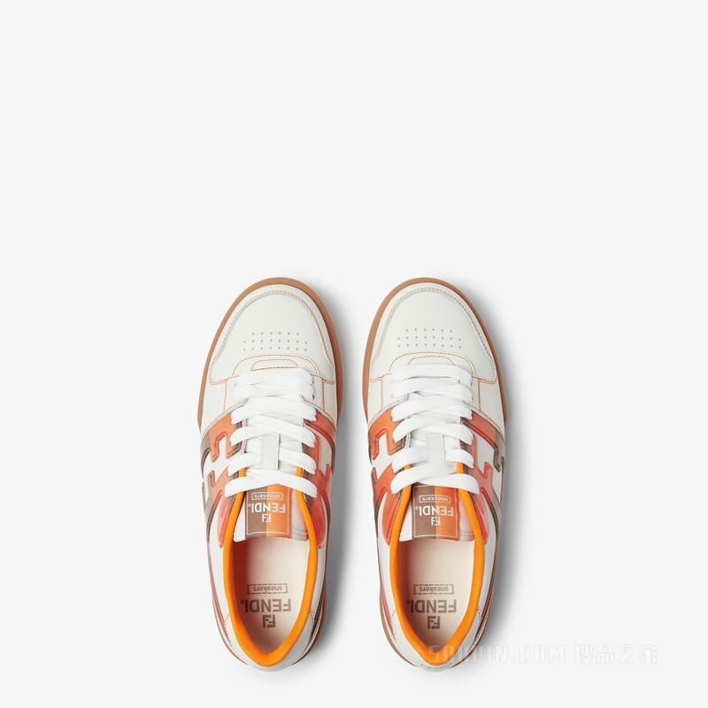 FENDI Match运动鞋 白色皮革低帮鞋