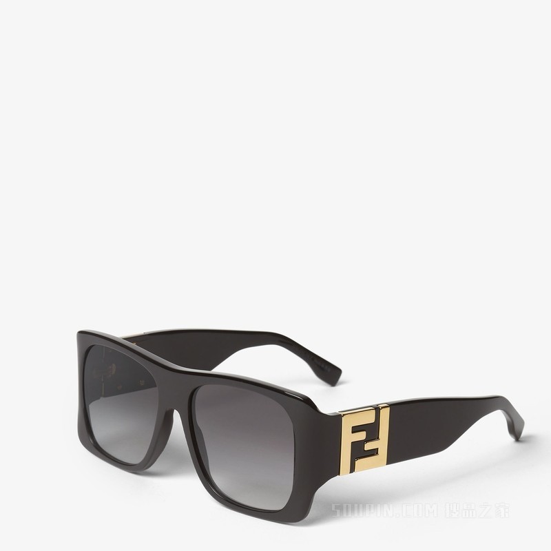Forever FENDI 黑色醋酸酯材料太阳镜