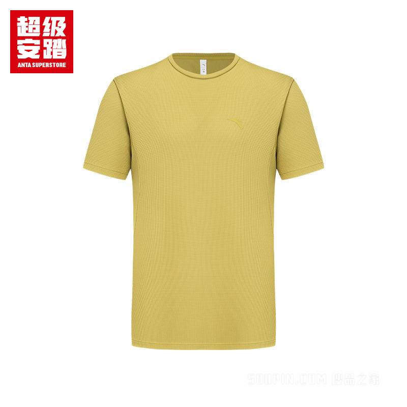 超级安踏训练男子吸湿速干短袖针织衫