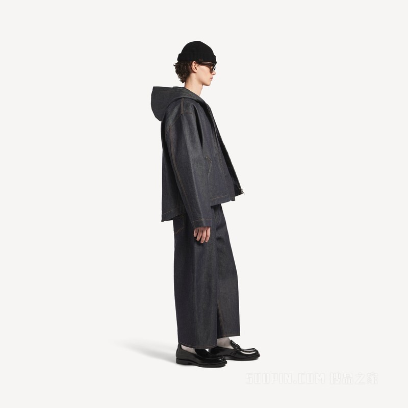 牛仔连帽夹克