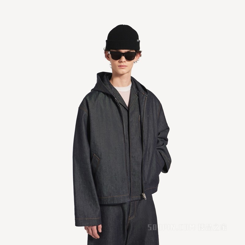 牛仔连帽夹克