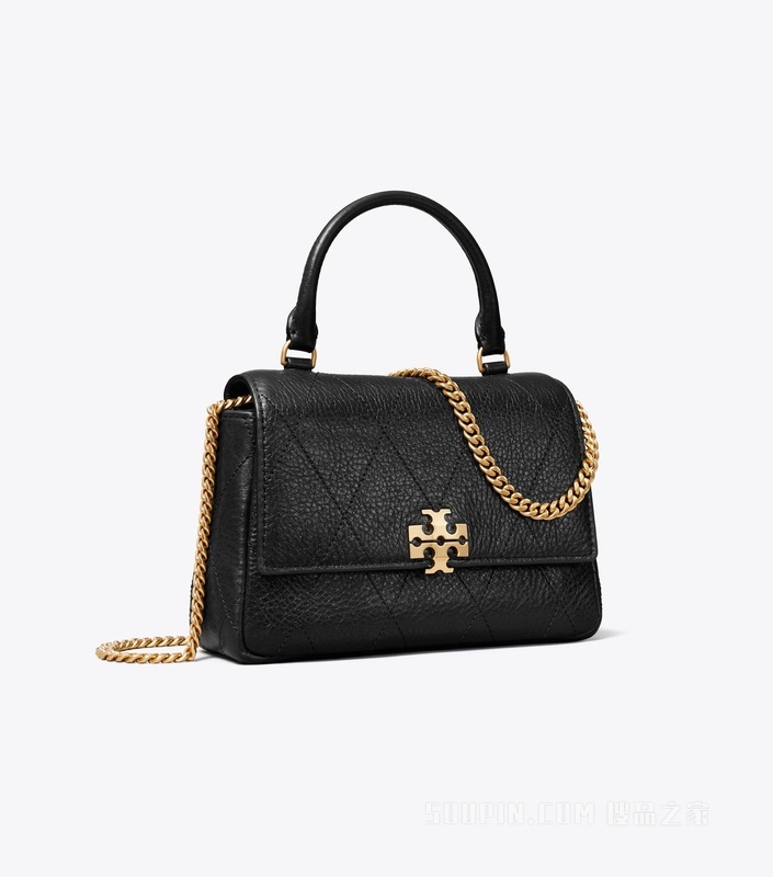 【新品】Charlie 绗缝迷你手提斜挎包 黑色