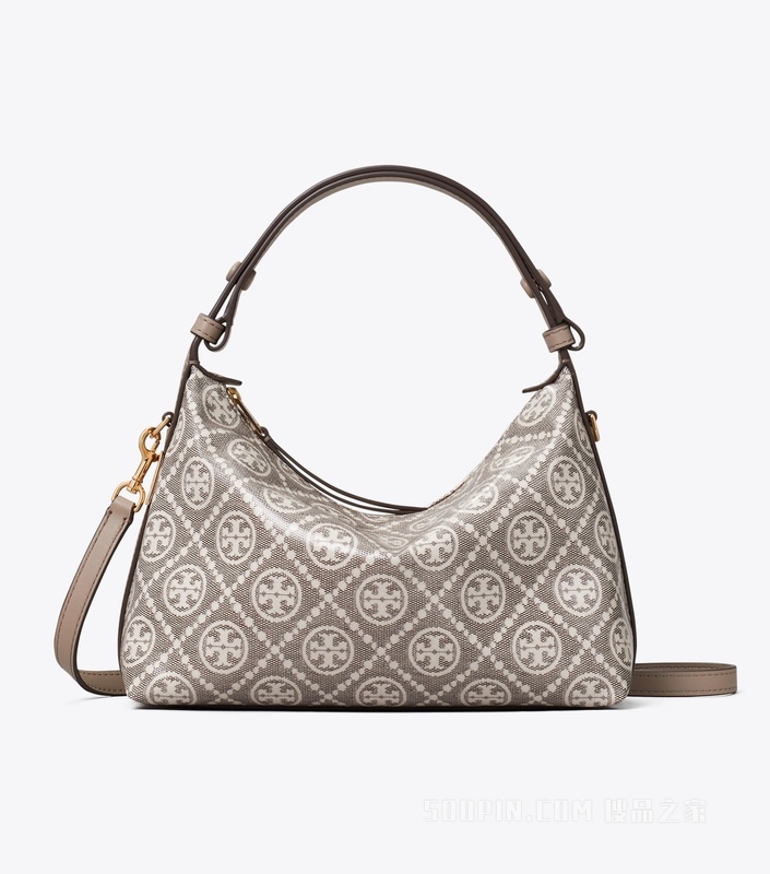 【新品】T Monogram Mellow 肩背包 炭灰色