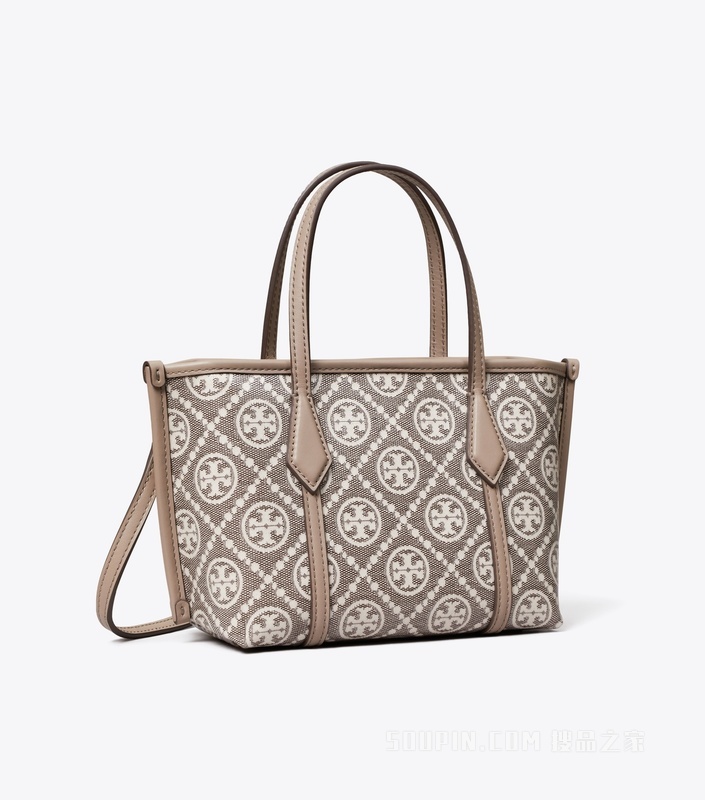 【新品】Perry T Monogram 提花迷你托特包 炭灰色