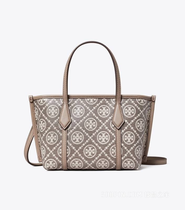 【新品】Perry T Monogram 提花迷你托特包 炭灰色