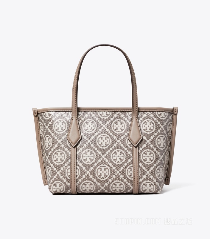 【新品】Perry T Monogram 提花迷你托特包 炭灰色
