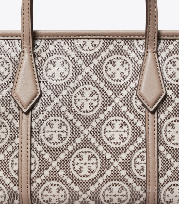 【新品】Perry T Monogram 提花迷你托特包 炭灰色
