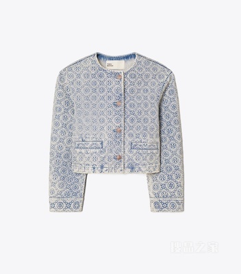 【新品】T Monogram 牛仔夹克 漂白水洗 T Monogram 图案