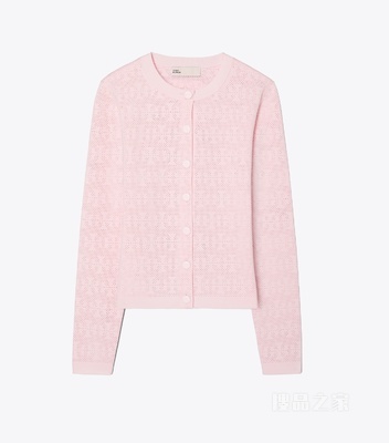 【新品】镂空开衫 浅粉色