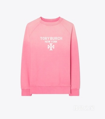 【新品】做旧棉质运动衫 亮嫩粉色