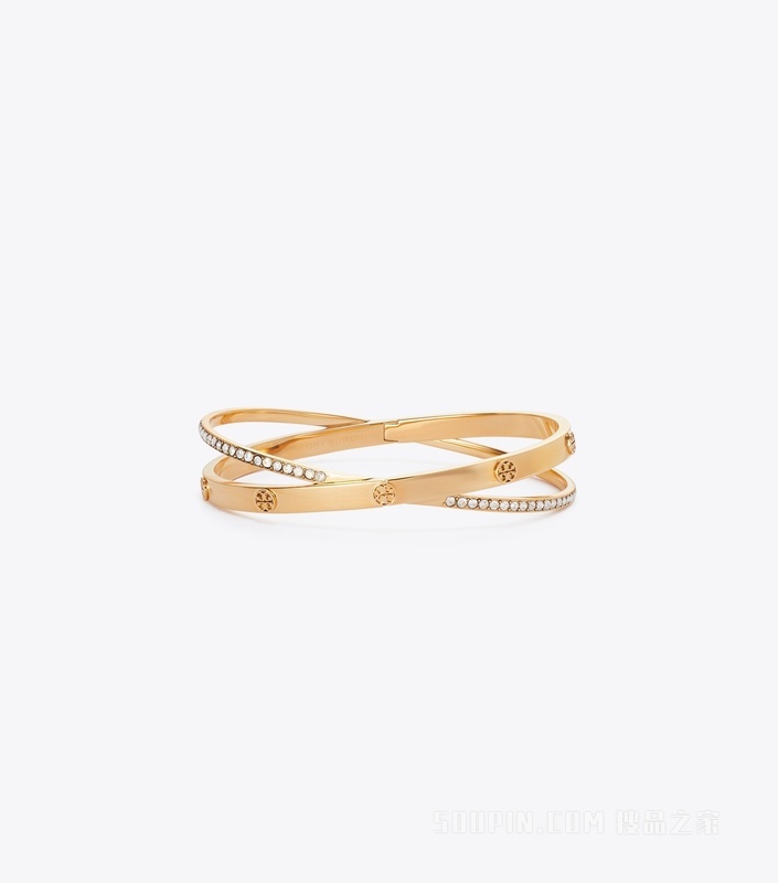 【新品】Icon 经典系列密镶双圈手镯 Tory 金/水晶色