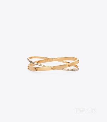 【新品】Icon 经典系列密镶双圈手镯 Tory 金/水晶色