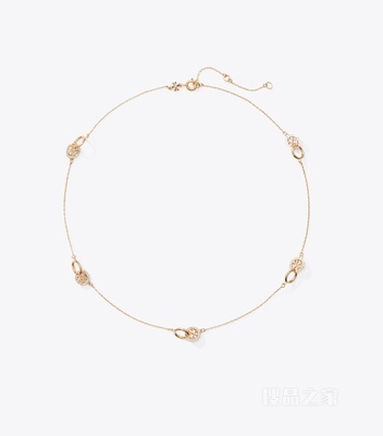 【新品】Icon 经典系列密镶互扣式项链 Tory 金/水晶色