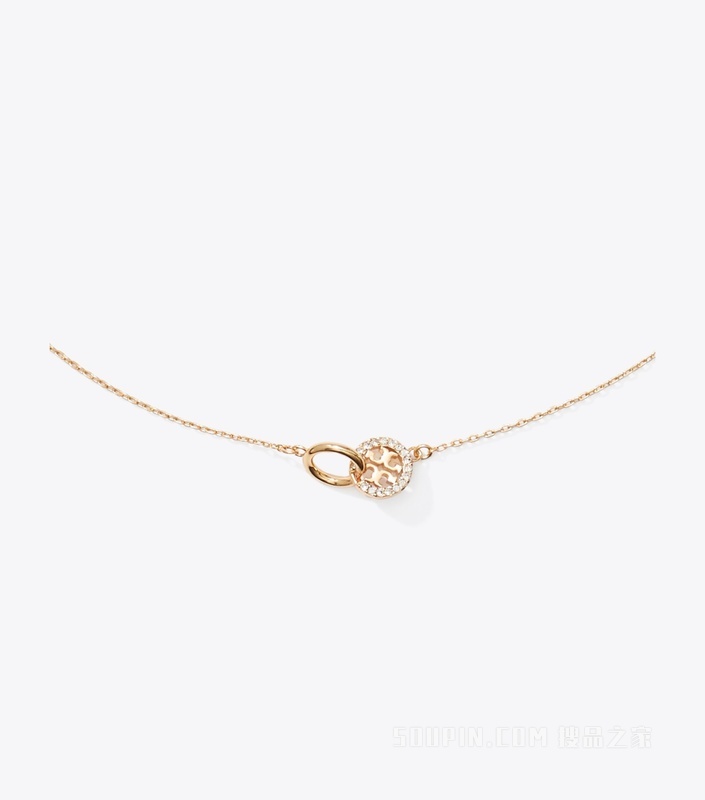 【新品】Icon 经典系列密镶互扣式项链 Tory 金/水晶色