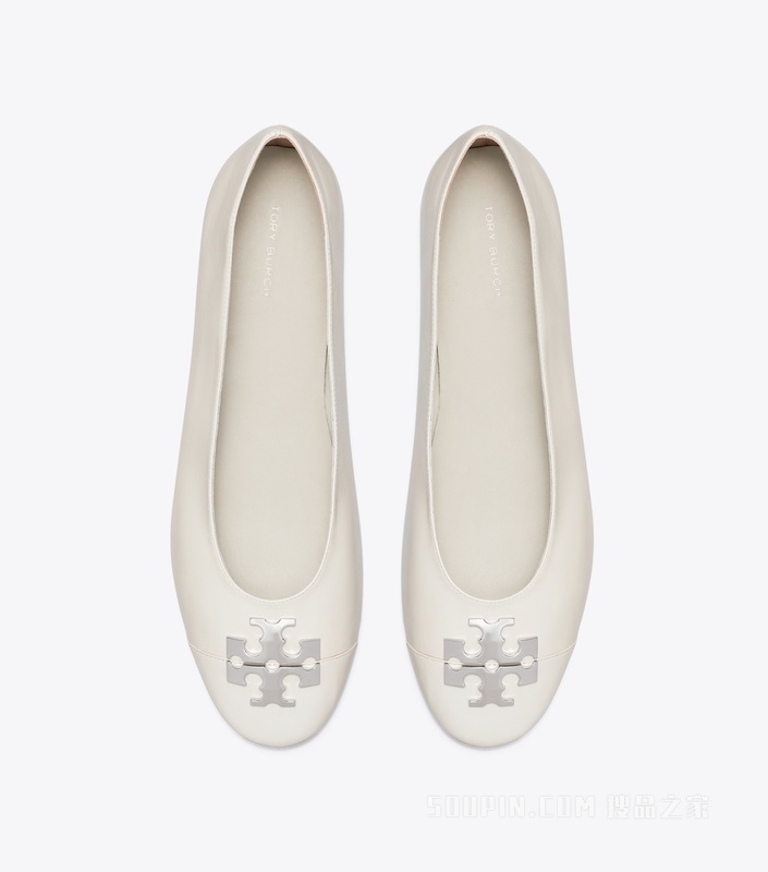 【新品】Charlie 芭蕾平底鞋 珍珠白/银色