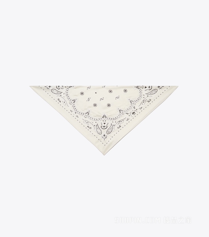 【新品】珠饰 Bandana 三角巾 象牙白