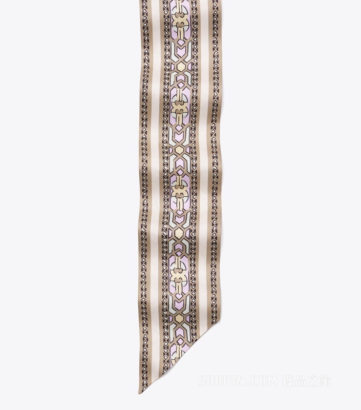 【新品】T Monogram 装饰缎带围巾 奶油色