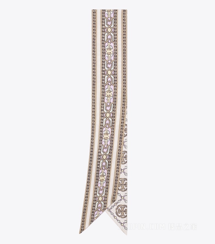 【新品】T Monogram 装饰缎带围巾 奶油色