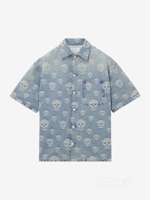 Skull提花牛仔衬衫