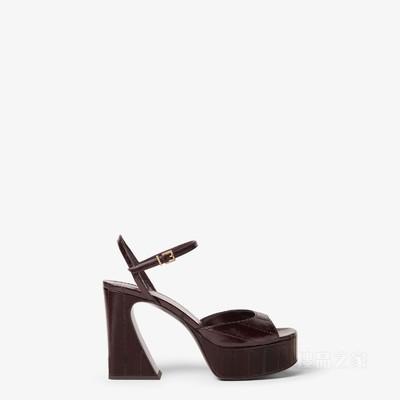 FENDI Arco 棕色鱼皮革高跟凉鞋