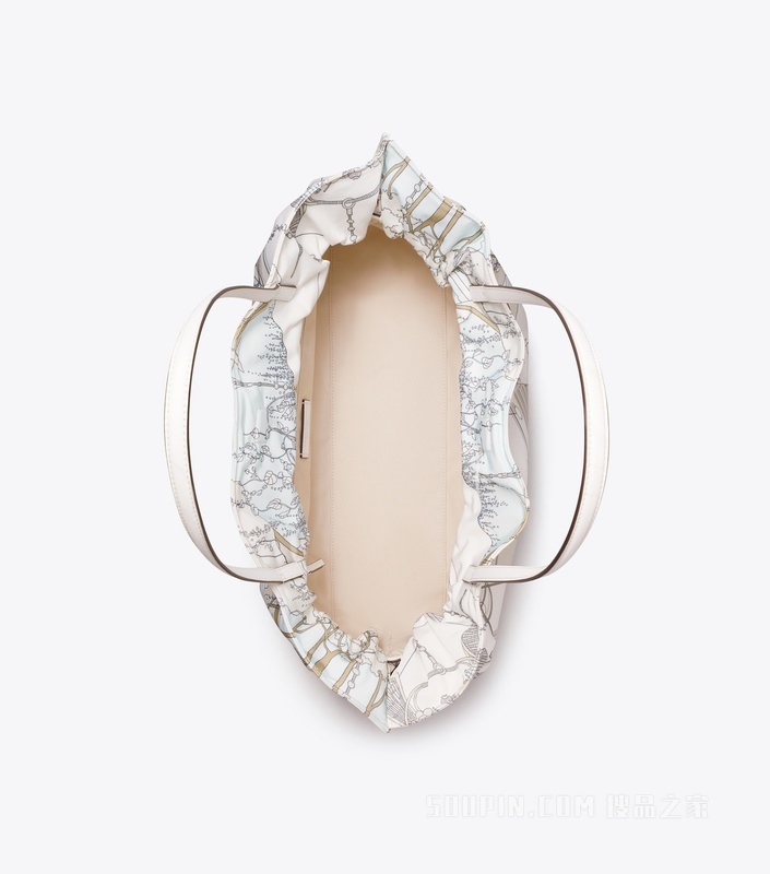 【新品】Ella 印花抽绳托特包 米色