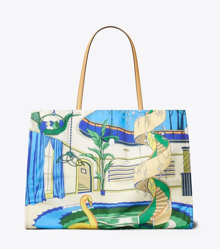 【新品】Ella 印花托特包 池畔蓝