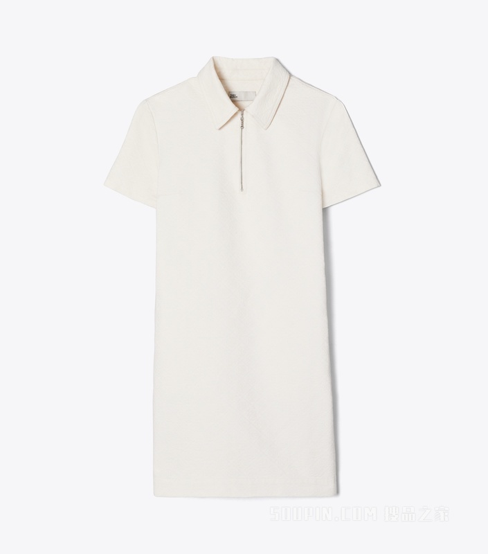 【新品】【新品】T Monogram Polo 式牛仔连衣裙 白色/象牙白