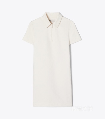 【新品】【新品】T Monogram Polo 式牛仔连衣裙 白色/象牙白