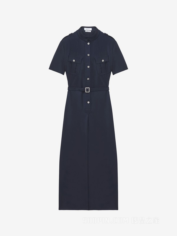 制服风格中长连衣裙