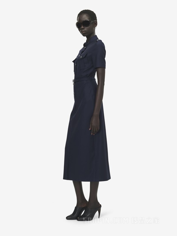 制服风格中长连衣裙