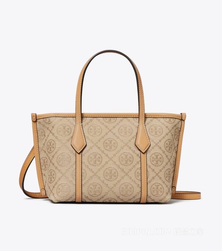 【新品】T Monogram Perry 迷你托特包 亚麻本色