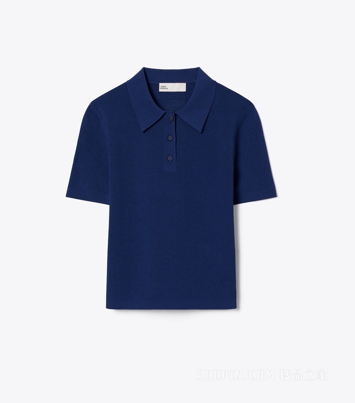 【新品】镂空 Polo 衫 海洋蓝