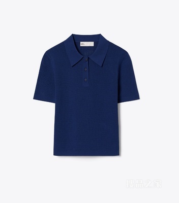 【新品】镂空 Polo 衫 海洋蓝