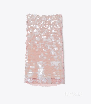 【新品】亮片网眼半身裙 雪花白/浅粉色