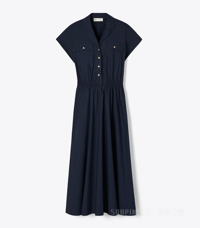 【新品】棉府绸衬衫裙 雾霭海军蓝