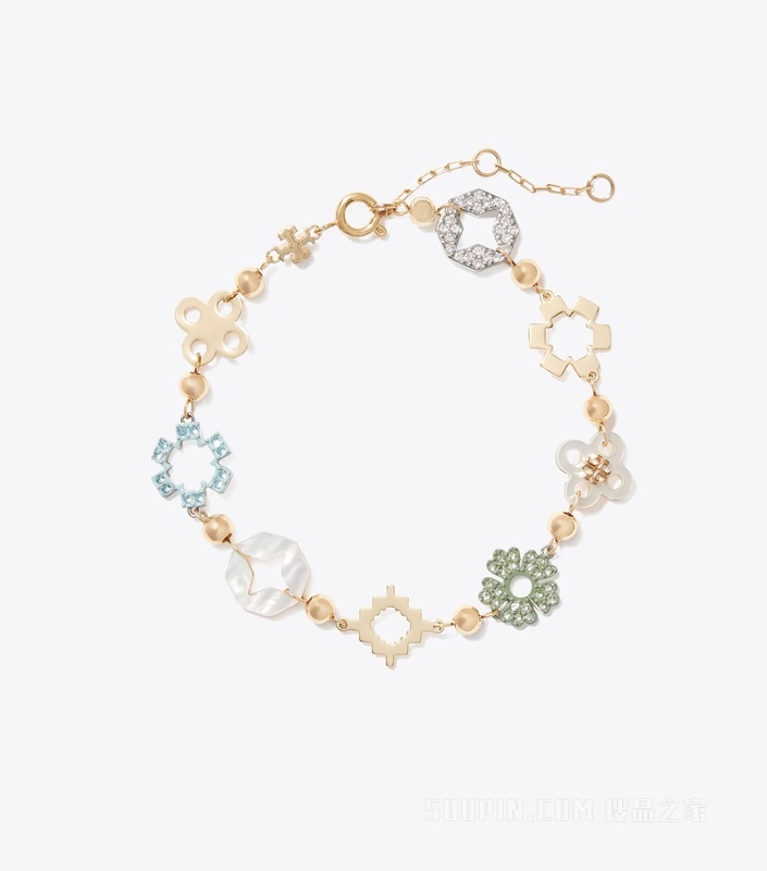 【新品】Forget Me Not 勿忘我系列密镶手链 Tory 金/拼色