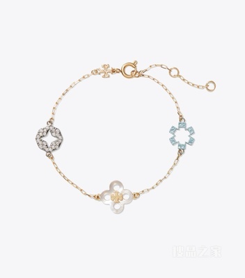【新品】Forget Me Not 勿忘我系列精致密镶手链 Tory 金/拼色