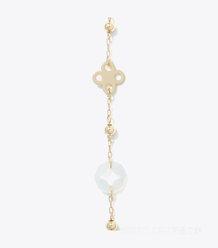 【新品】Forget Me Not 勿忘我系列长款密镶项链 Tory 金/拼色