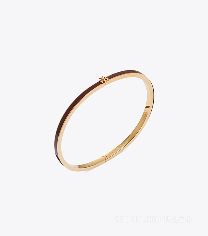 【新品】Icon 经典系列细款珐琅手镯 Tory 金/勃垦地红