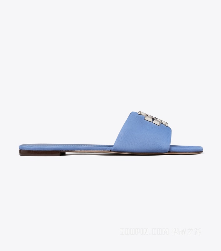 【新品】Eleanor 拖鞋 柔和蓝/银色